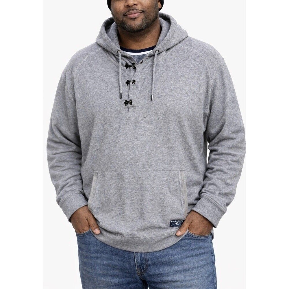 Vintage Ecko Unltd Grey Henley Hoodie - Men's 3XL/XXXL - Y2K Streetwear Pullover